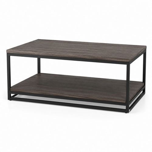 Tavolino da caffè rettangolare grigio scuro in pannello truciolare e acciaio 100 x 60 x 45 cm