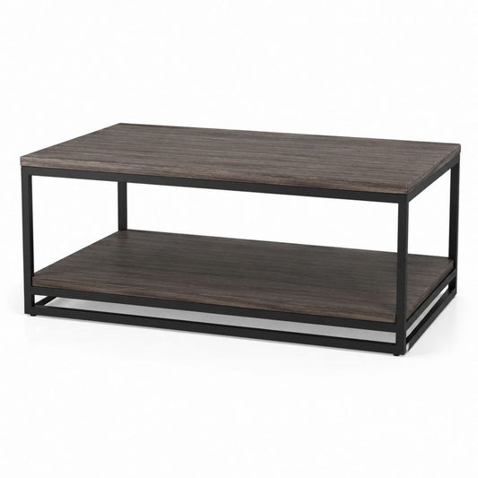 Tavolino da caffè rettangolare grigio scuro in pannello truciolare e acciaio 100 x 60 x 45 cm